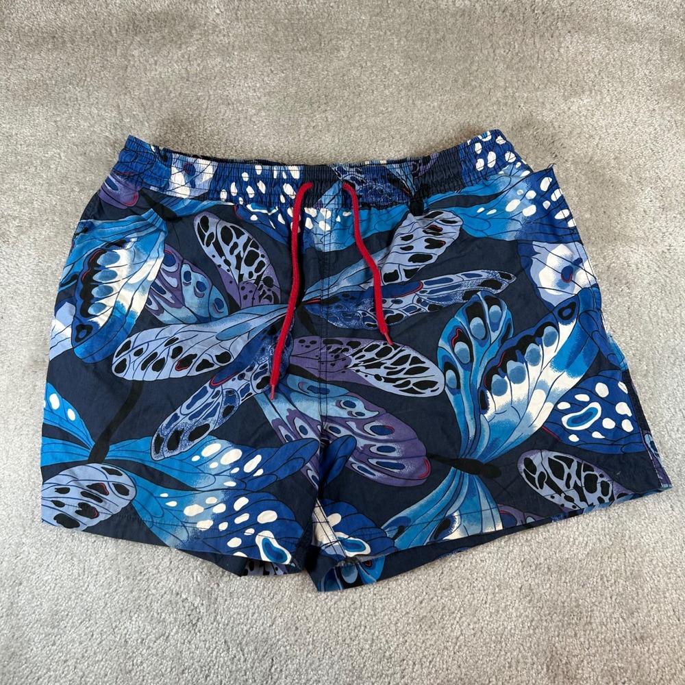 VTG Polo Ralph Lauren Swim Trunks Mens XL Blue Butterfly Wing Print Mesh Lined 5